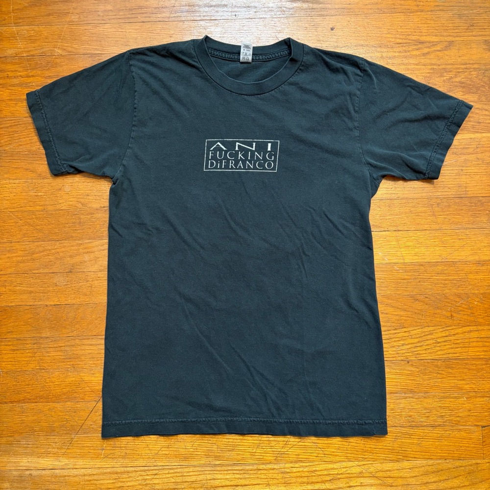 Ani DiFranco Concert Tour Band T-Shirt Black Indie Folk Rock Womens Small